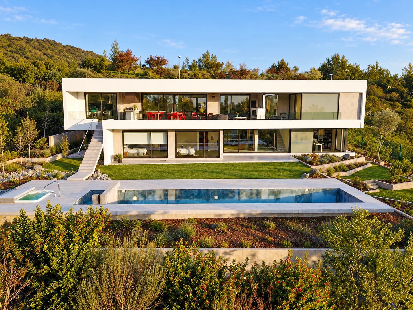 Vista general de Casa Silberstein, vivienda de 585 m² en Lo Barnechea